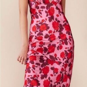 For Love and Lemons Floral Pink and Red Dress